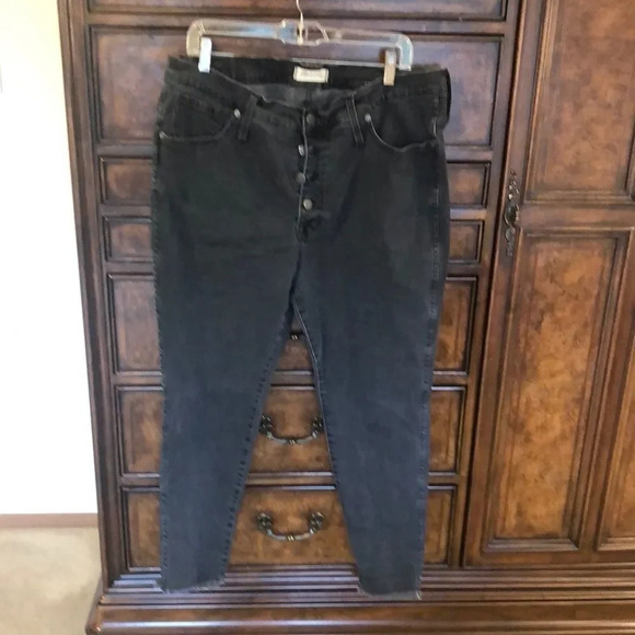 MADEWELL black five button high rise skinny jeans - Picture 1 of 13